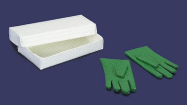 Dollhouse Miniature Glove, 1 Pair Green, W/Box